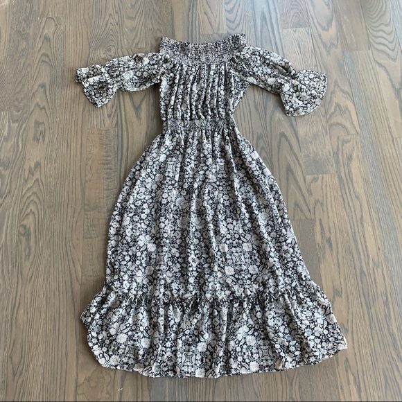 Misa Floral Off Shoulder Midi Dress SzM - Picture 2 of 5